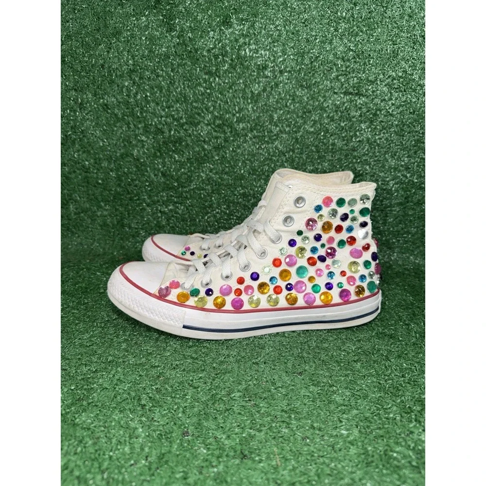 Custom Blinged Converse Chuck Taylor Womens Size 9 Sparkly Gem Shoes‎ Sneakers - Picture 4 of 11